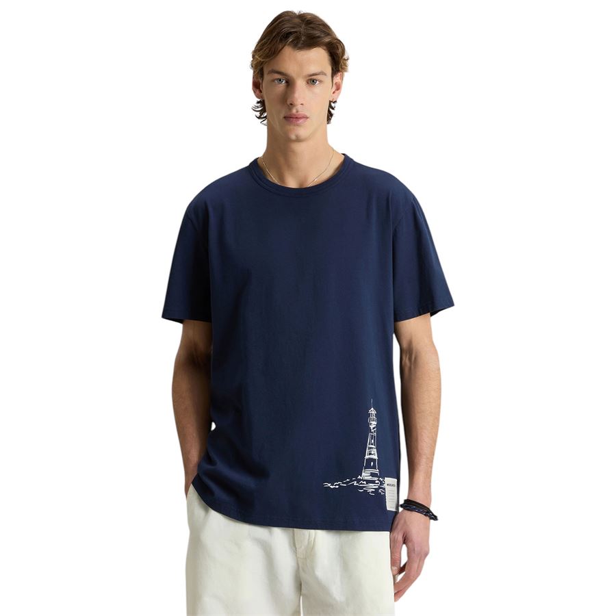 T-shirt maniche corte in puro cotone con stampa grafica da uomo Woolrich | CFWOTE01593827